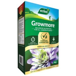 Westland Growmore Garden Lawn, Flower Fruit Plant Fertiliser, NPK 7-7-7, RTU 4kg